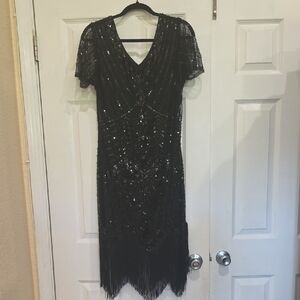Glamorous Black Sequin Midi Dress